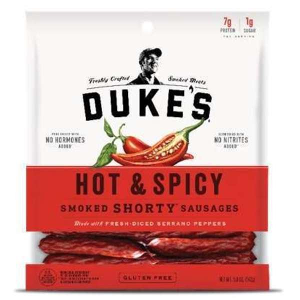 Duke's Hot & Spicy Smoked Shorty Sausages 5 oz., PK8, Dukes, Mfr#: 1601201052